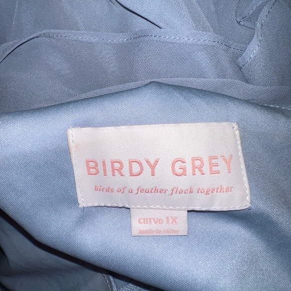 Birdy Grey Dusty Blue Chiffon Curve Bridesmaid/Wedding Dress - Picture 5 of 6